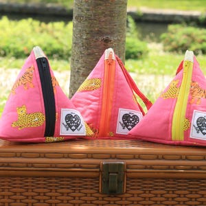 Hot Pink Leopard Wristlet – Bold Cotton Zipper Bag with Gold Foil Lining | Handmade Fashion Accessory