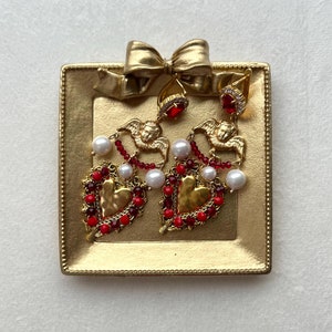Milagro sacred heart jewelry Dolce Vita red earrings Italian baroque angel accessories cherub pearl women bijou unique Sicilian gift for her