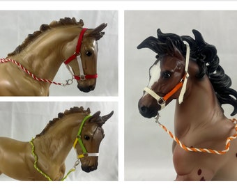 Cabestro y cuerda de sujeción para caballos tradicionales de Breyer con temática de comida (Creamsicle, Sprite, Peppermint)