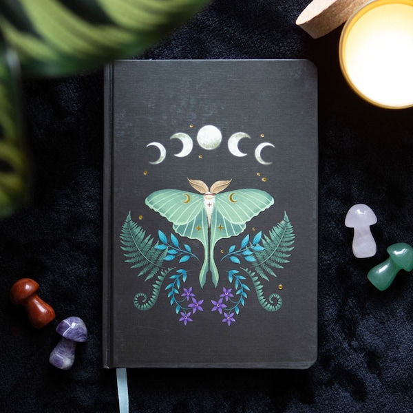 Mystical Luna Moth A5 Notebook - Whimsical Journal for Dreams, Ideas, and Creative Musings. Journal, Sketchbook, 2026 Diary, Unique Gift.