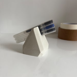 Geometric Pen Stand, made from ceramic concrete, paper weight