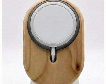 Base MagSafe artesanal de madera y hormigón / Soporte minimalista para iPhone