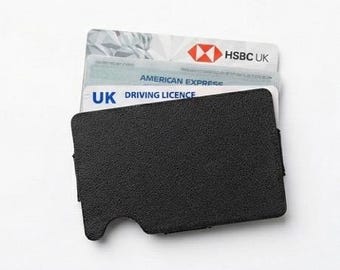 Cartera EDC ultraligera con impresión 3D / Tarjetero rígido minimalista / Organizador de bolsillo frontal negro mate