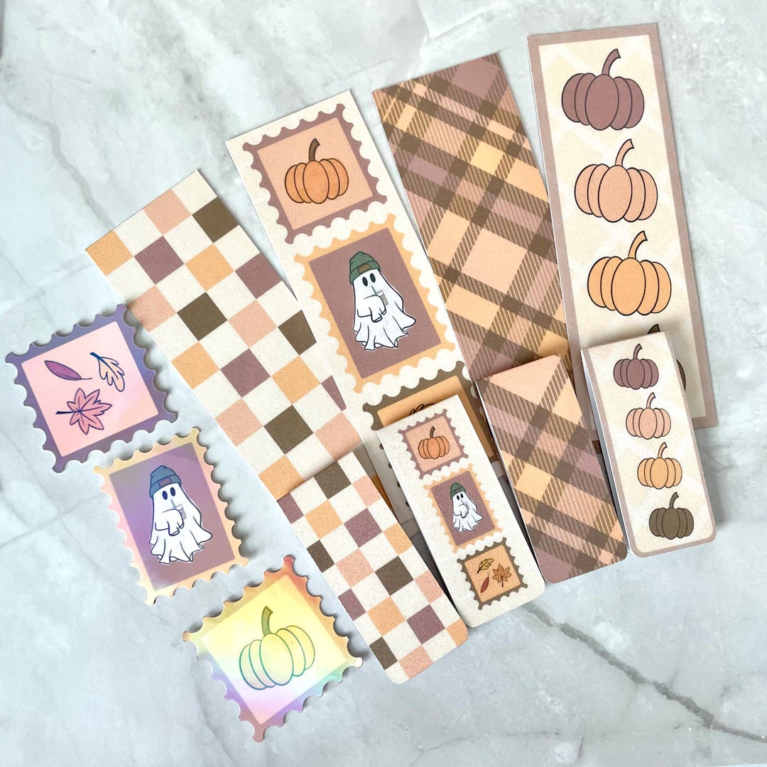 Autumn Magnetic Bookmark & Sticker Set | Fall Reading - Etsy