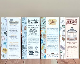 Stars Hollow Reads Bookmark Collection | Autumn Bookmarks | Fall Vibes | Cozy | Gilmore Girls Inspired