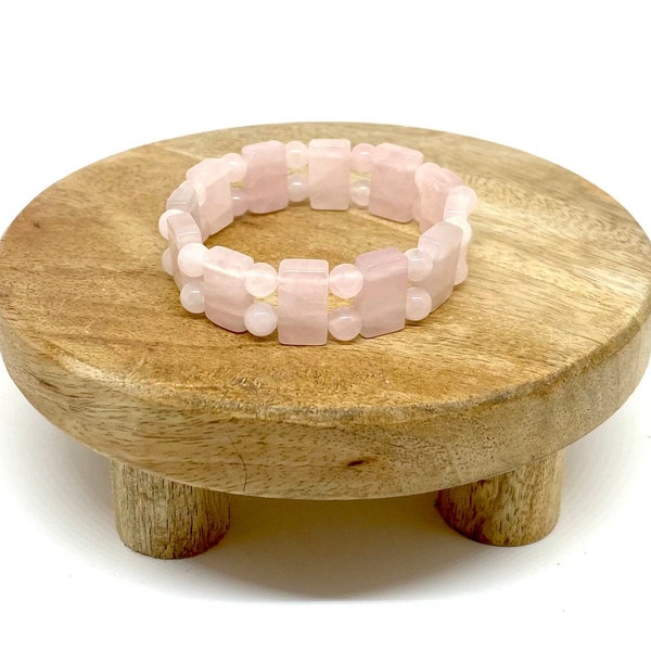 Bracelet large en Quartz rose