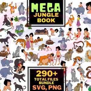 Jungle Book Svg Bundle, Svg - Png Bundle, Cartoon, Animals