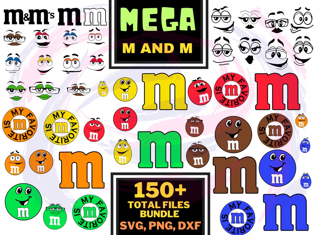 M and M Svg Bundle, M and M Faces Svg, Cut File for Cricut Silhouette ...