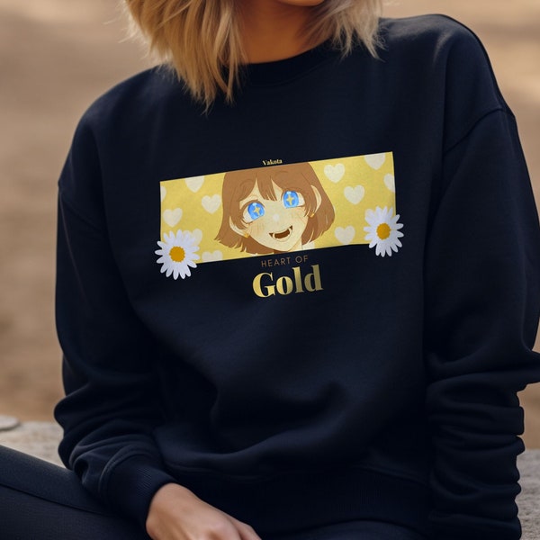 Heart of GOLD | Anime Aesthetic Sweatshirt Unisex, Anime Art, Anime Shirt, Aesthetic Sweatshirt, Kawaii Shirt, Cute Gift