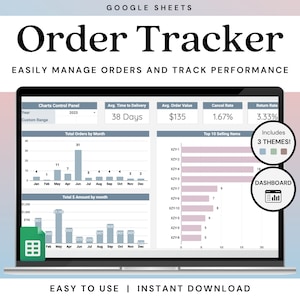 Order Tracker Spreadsheet | Product Sales Manager | Small Business Template | Google Sheets