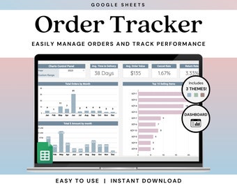 Order Tracker Spreadsheet | Product Sales Manager | Small Business Template | Google Sheets