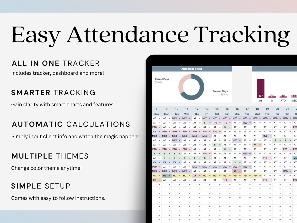 Employee Attendance Tracker | Employee Schedule Template, Leave ...