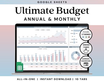 Annual Budget Planner Google Sheets, Monthly Budget Spreadsheet, Paycheck Budget Tracker, Bill Calendar, Biweekly Budget Template