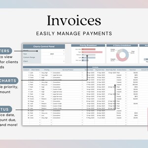 Client & Invoice Tracker Spreadsheet | Small Business Client Management ...