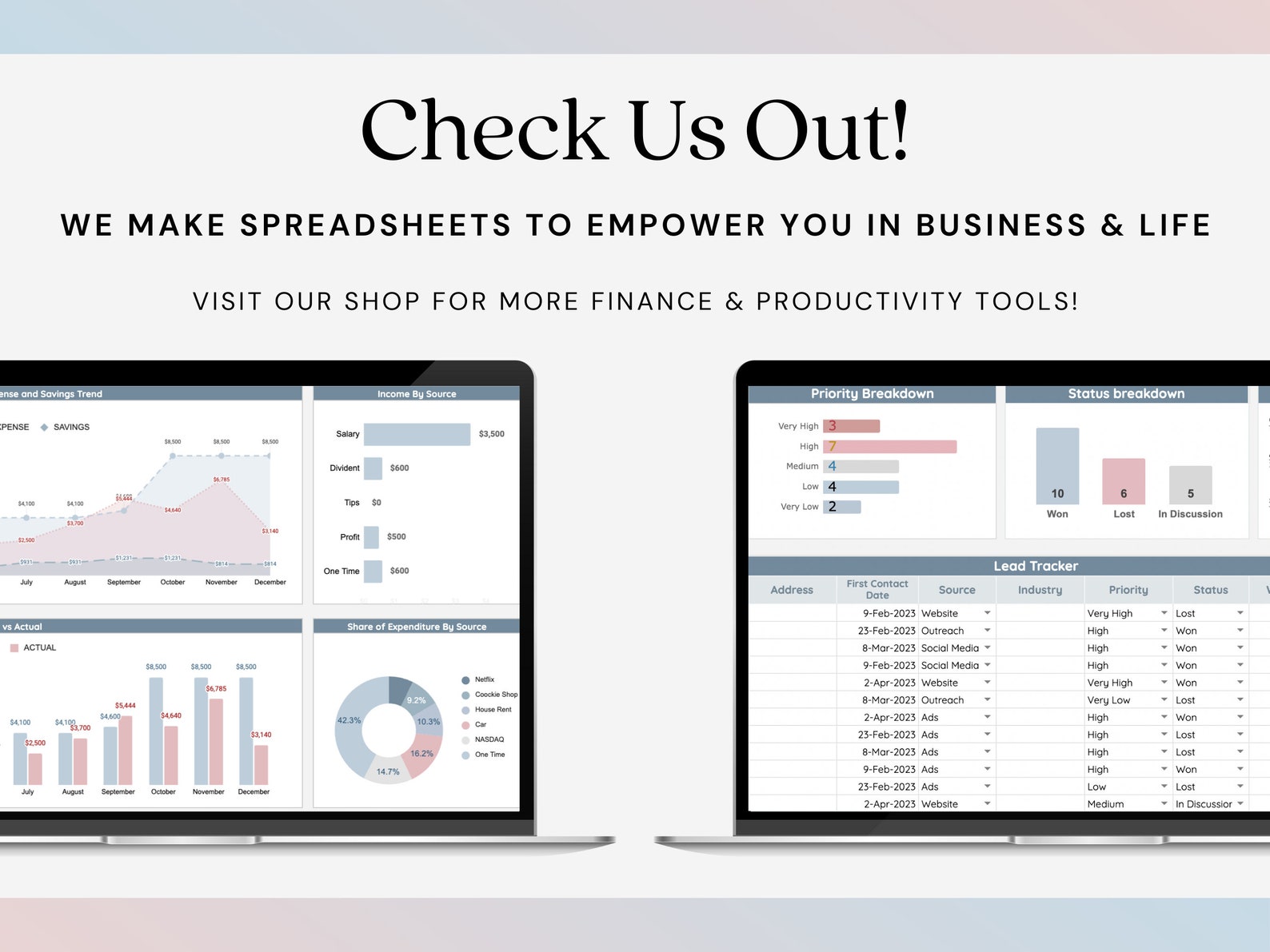 Lead Tracker Spreadsheet Small Business Lead Management Task Tracker ...