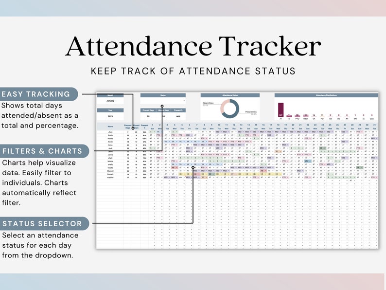 Employee Attendance Tracker | Employee Schedule Template, Leave ...