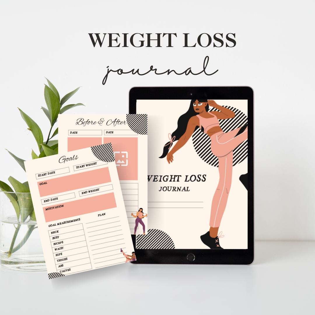 Canva Editable Weight Loss Journal |fitness &amp; Meal Planner - Etsy
