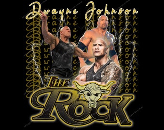 Dwayne Johnson / The Rock Png / Shirt design, Ready to Print, bootleg t shirt design, vintage design, wrestler, wrestling design 300 DPI