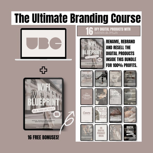 UBC Ultimate Branding Course + Wifi Wealth Blueprint PLR Bundle MRR Digital Training Course Master Resell Rights with 800+ worth Bonuses!!!