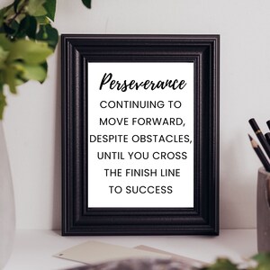 Perseverance Quote Print: Motivational Office Decor (Digital Download)