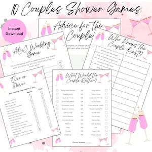 Bride and Groom Shower Activities  - Wedding Fun - Joint Bridal Shower - Couples Bridal Shower Games - Co Ed Games - Wedding Shower