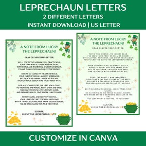 Letras de duende - Letra personalizable de duende - Letra trampa de duende - Juegos del día de San Patricio - Actividad para niños del día de San Patricio