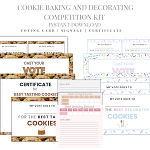 Cookie Contest Kit: Back Contest Scorecards & Urkunden (Digitaler Download)