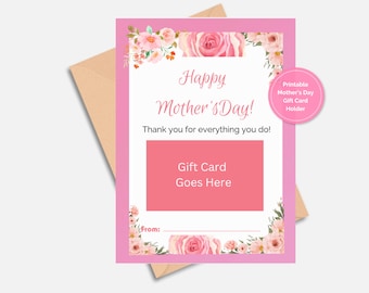 Mother's Day Gift Card Holder - Printable and Unique Surprise for Mom