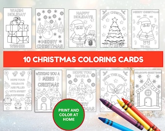 Christmas Coloring Cards for Kids: Holiday Activity Sheets (PDF)