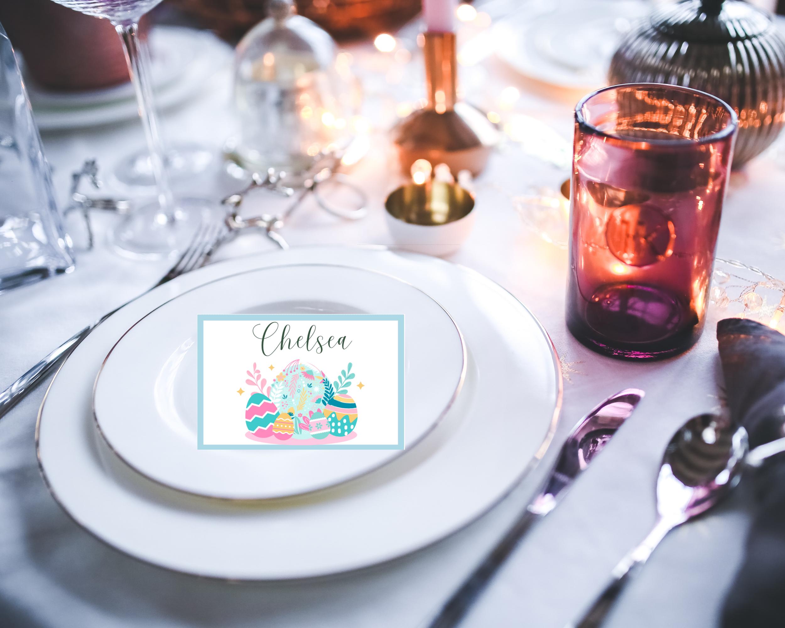 Easter Name Cards Editable Template, Dinner Party, Easter Celebration ...