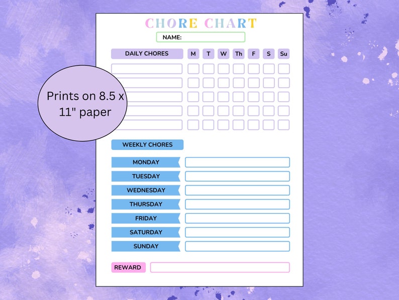 Chore List; Motivates Chores; Turn Chores Into Fun; Encourages ...