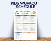 Kids Workout Schedule: Fun Fitness Challenge Chart (Digital Download)