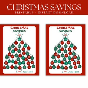 Christmas Savings Challenge- Holiday Money Savings Tracker - Christmas Savings Tracker - Christmas Funds - Savings Challenge