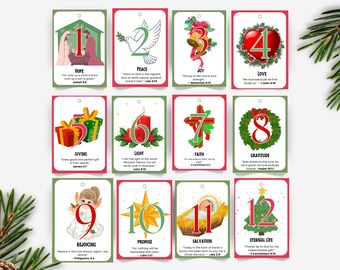 12 Days of Christmas Gift Tags - Scripture Bible Verse (PDF)