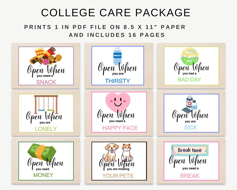 Open When Letters for College Students, Motivational Envelope, Perfect ...