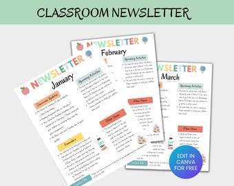 Editable Classroom Newsletter Template: Boho Teacher Letter (Canva, Digital Download)