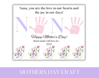 Mother's Day Handprint Craft for Nana: Keepsake Gift (PDF)