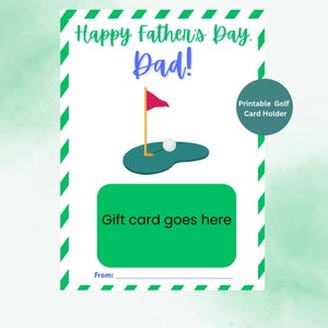 Titular de la tarjeta de golf del Día del Padre - Tributo a la hora del tee - Feliz Día del Padre - Sorpresa imprimible para papá