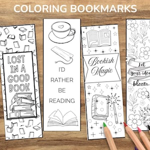 Printable Coloring Bookmarks: DIY Book Club Craft (PDF Download)