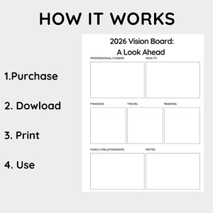 2026 Vision Board Template: Aspirational Goals Planner (PDF) image 3