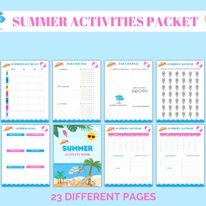 Summer Activities Planner: Printable Kids Activity Bundle (PDF)