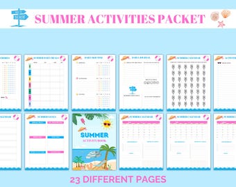 Summer Activities Planner: Printable Kids Activity Bundle (PDF)