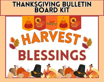Thanksgiving Bulletin Board Kit Printable - Fall Classroom Decor