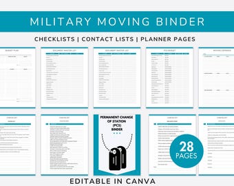 Carpeta móvil imprimible para cambio de estación militar
