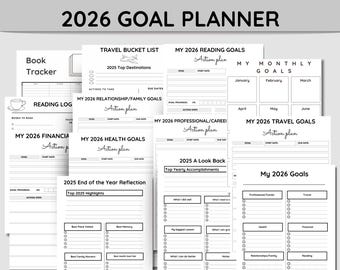 2026 Goal Planner Bundle: New Year Vision Board (PDF Download)