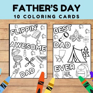 Father&#39;s Day Coloring Cards for Kids: DIY Printable (PDF)
