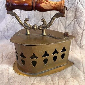 Vintage Brass Charcoal Decorative Iron with wood handle