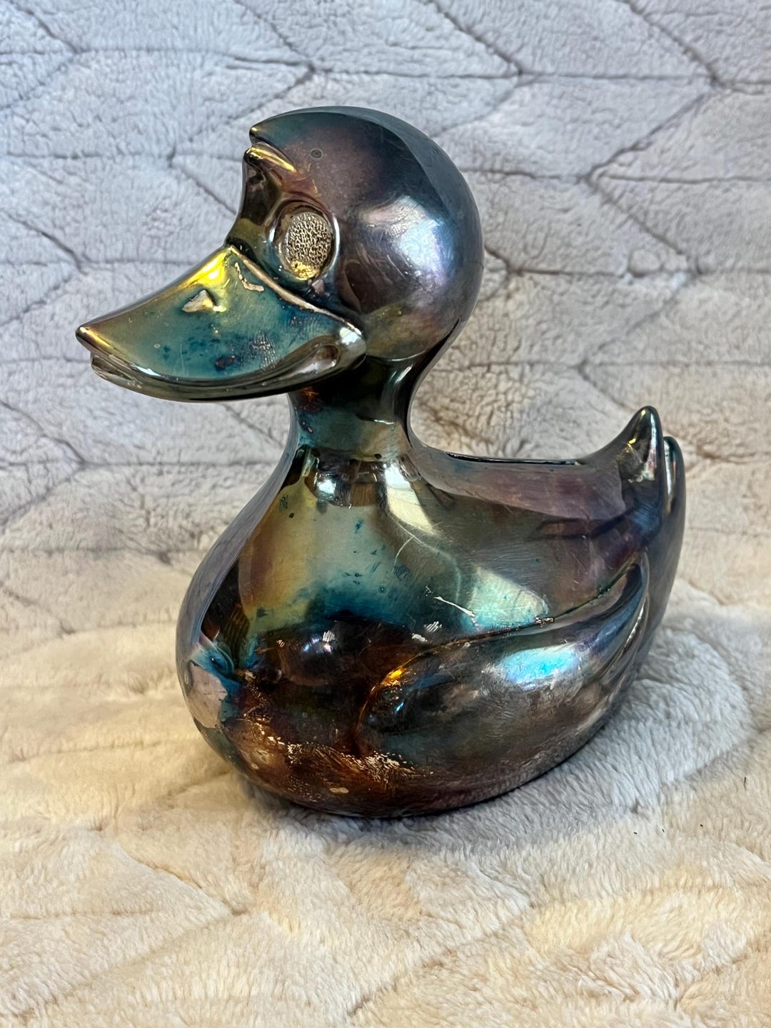 Duck Banck Vintage Silver Plated Duck Bank - Etsy