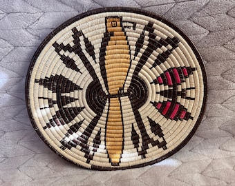 Wounaan Coil Basket – Panama Indigenous Art, Geometric Bird Motif