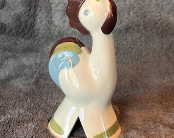 Vintage Cleminson Rooster Pie Bird, California Pottery Funnel, 1940s-1950s Baking Tool